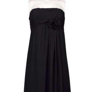 Suzi Chin Maggy Boutique Rosette Trim Silk Chiffon Dress